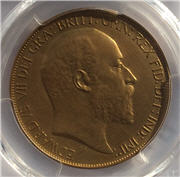 1902 King Edward VII Gold Matt Proof Five Pounds Obverse. Image: M J Hughes Coins