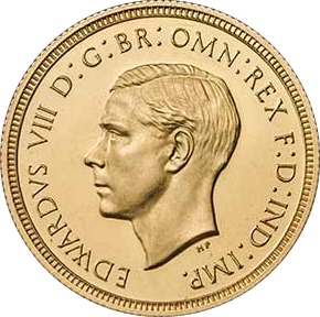 1937 Gold Sovereign Obverse RM